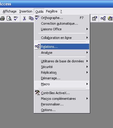 Gestion des relations avec Access
