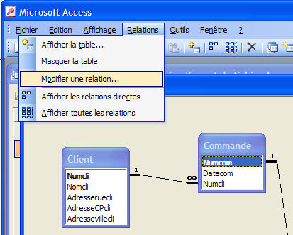 Gestion des relations avec Access